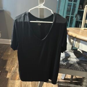 American Eagle Outfitters Black V-Neck T-Shirt